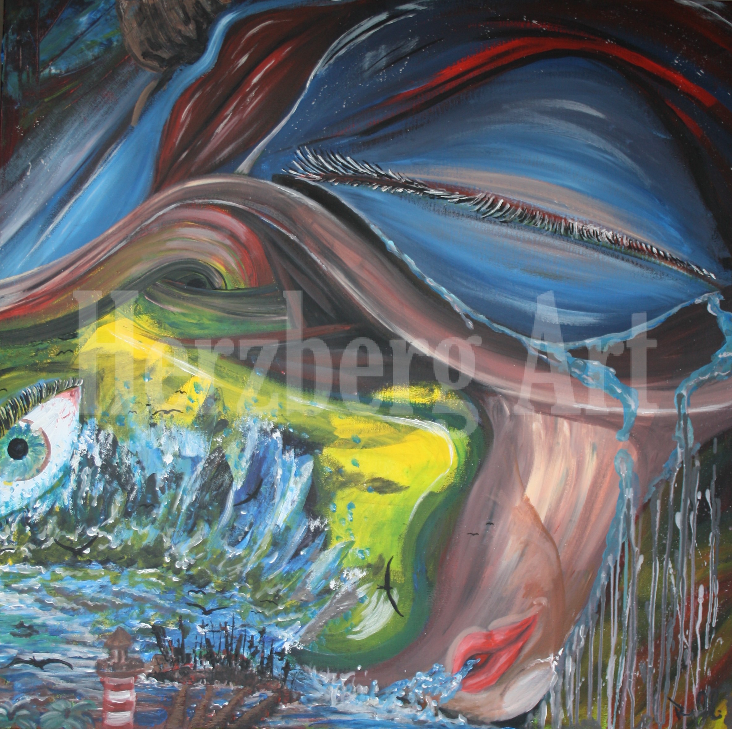 Abstraktes Gesicht 100x100cm