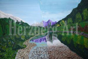 Der Bergsee 75x 115 cm