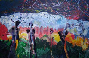 Menschliche Blume 75x115 cm